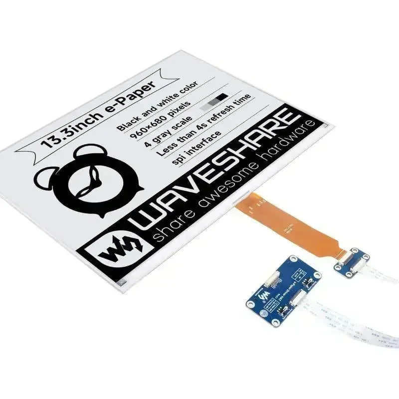 Waveshare 13,3 tommer E-Ink Display 960x680 E-Paper med Hat
