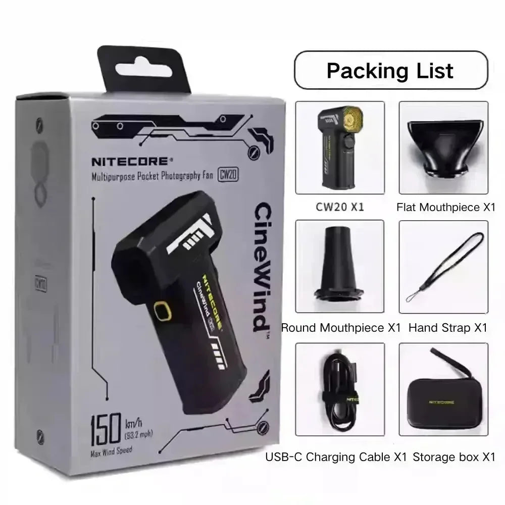 NITECORE CineWind CW20 Wentylator wysokiej prędkości 42m/s
