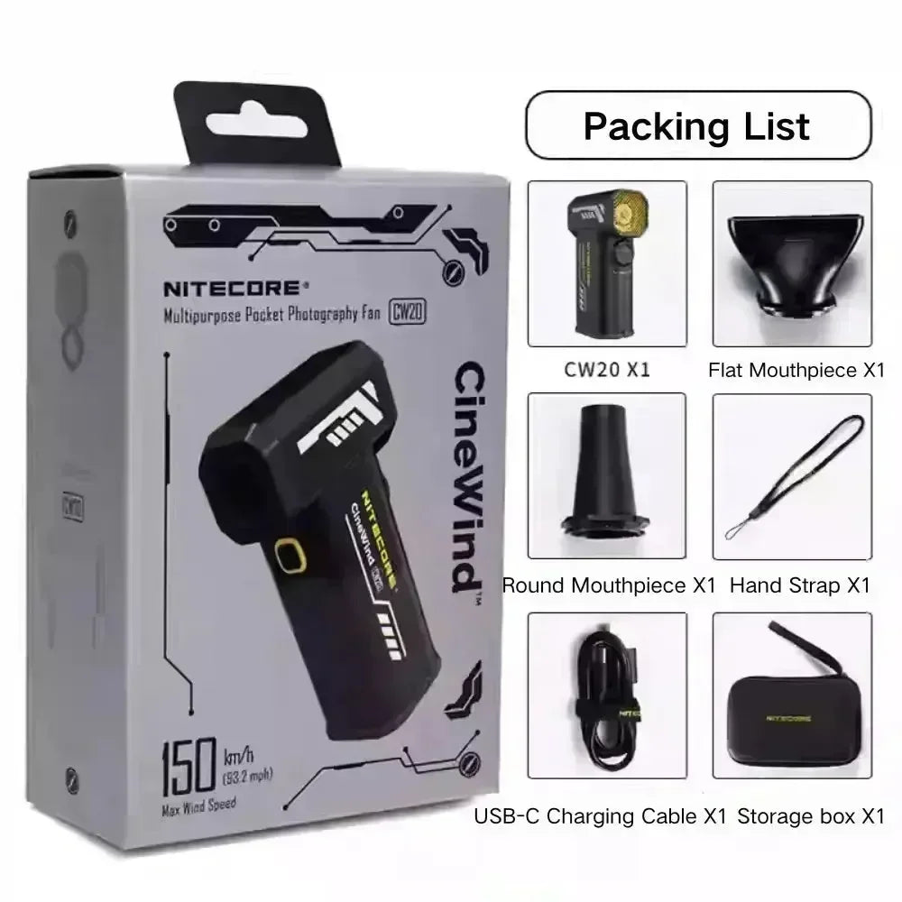 NITECORE CineWind CW20 Hoge Snelheid Ventilator 42m/s