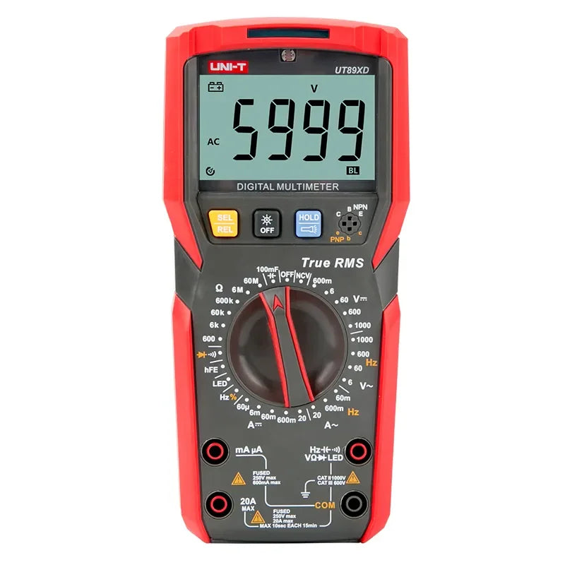 Uni-trend Högprecisions Multifunktionell Digital Multimeter med Fodral UT89XD