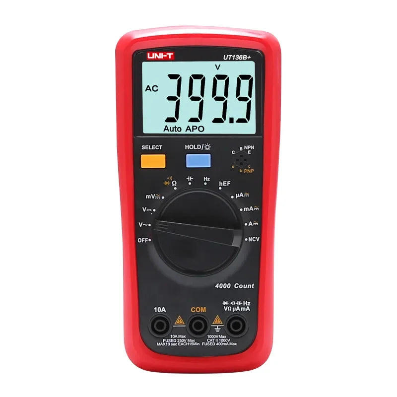 Uni-trend Högprecisions Digital Multimeter med Brännsäker Kapacitansmätning UT136B+