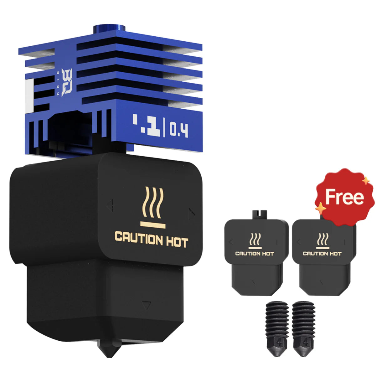 BIQU Panda Ausgießer Heißende Standarddurchfluss mit 0,4 mm gehärteter Stahl-Düse für Bambu Lab A1/A1 mini