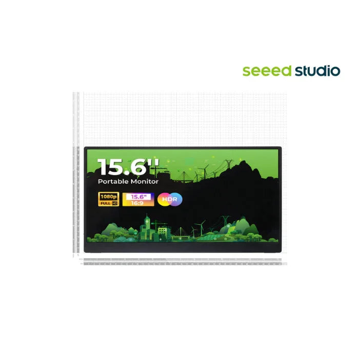 Seeed Studio 15,6-Zoll-Bildschirm 1080P IPS 16:9 HDR 100 % sRGB Mini-HDMI Typ-C Lautsprecher