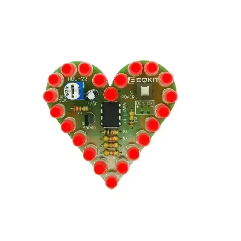 Elektronická sada dýchacího světla ve tvaru srdce pro začátečníky