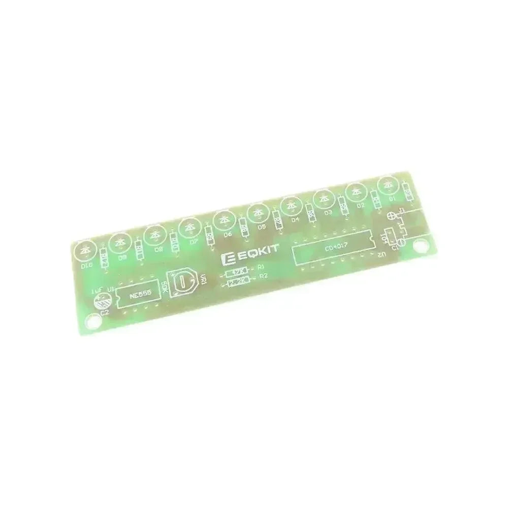 NE555+CD4017 Elektronická sada pro kutily s plynoucím světlem a bateriovým pouzdrem