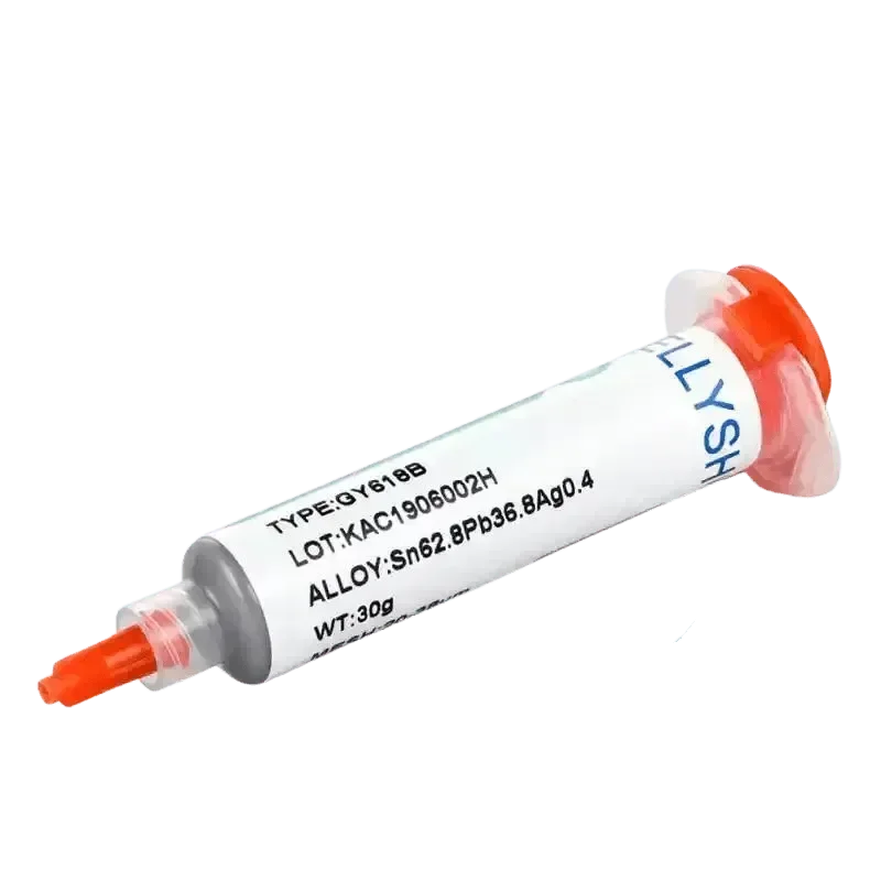 183° Solder Paste Syringe Flux for Soldering SMD BGA IC PCB Needle Tube Tin Solder Paste, Pusher/needle feed, Silver-containing medium temperature tin paste
