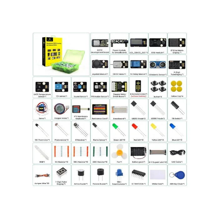 Kit de aprendizaje KeyeStudio ESP32 Edición Ultimate con módulos para principiantes