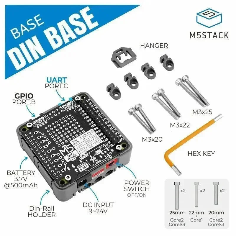 M5stack Din základna s baterií 500mAh