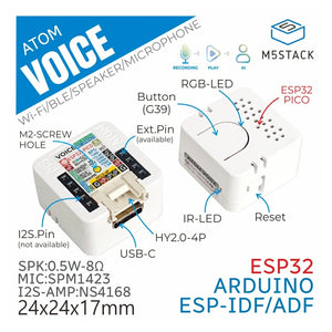 M5Stack ATOM Voice Smart Speaker Development Kit hardware overview