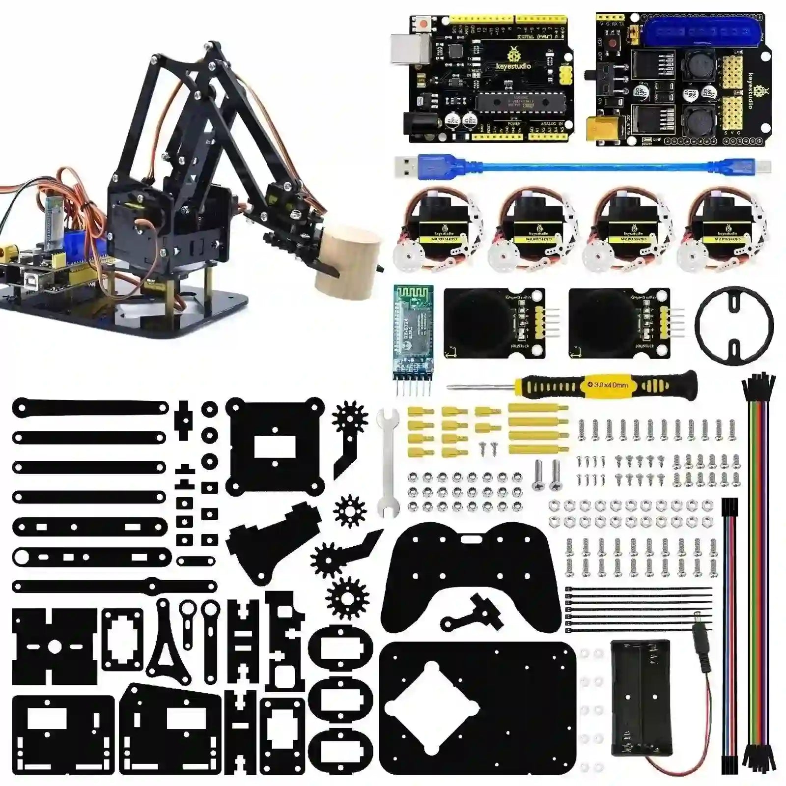 KeyeStudio 4DOF Acrylic Toys Robot Mechanical Arm Claw Kit