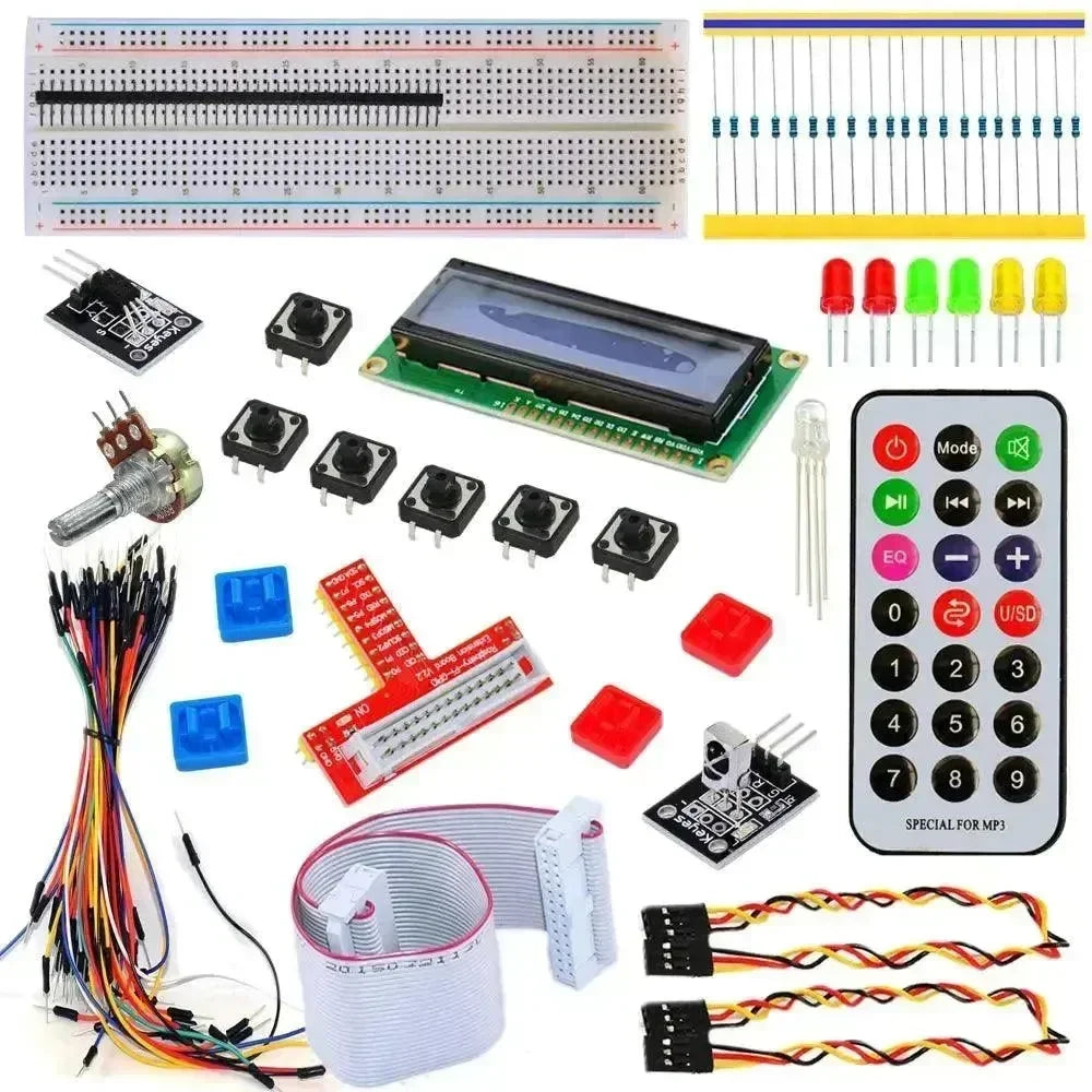 Kit di avviamento Arduino/Raspberry Pi con LCD 1602 bianco e telecomando