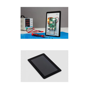 Raspberry Pi Touch Display 2 white background front and mounted combo image