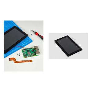 Raspberry Pi Touch Display 2 white background display and Raspberry Pi combo image