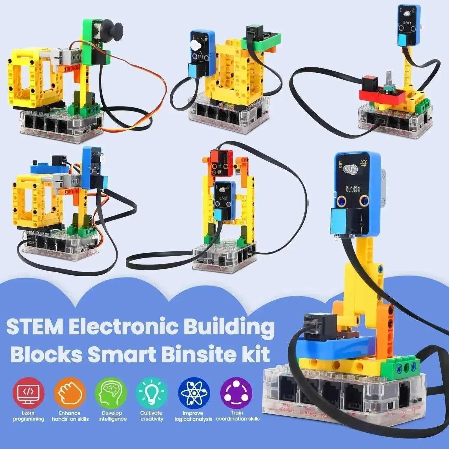 KeyeStudio Kidsbits STEM Bloques Electrónicos de Construcción Kit SmartBinsite Arduino