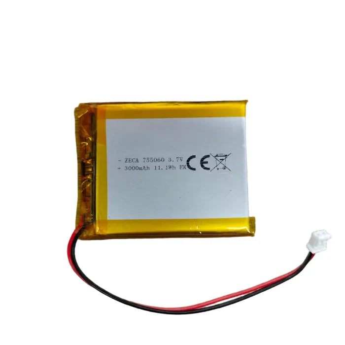 OpenELAB 755060 3000mAh polymerlitiumbatteri JST 2.0 3,7V