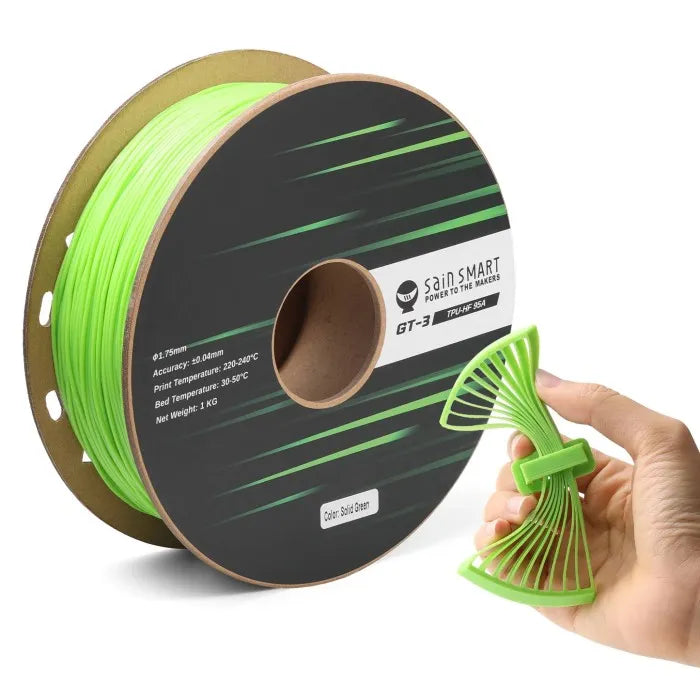 Genmitsu GT-3 High-Speed 95A Translucent Green Flexible TPU Filament 1.75mm 1KG