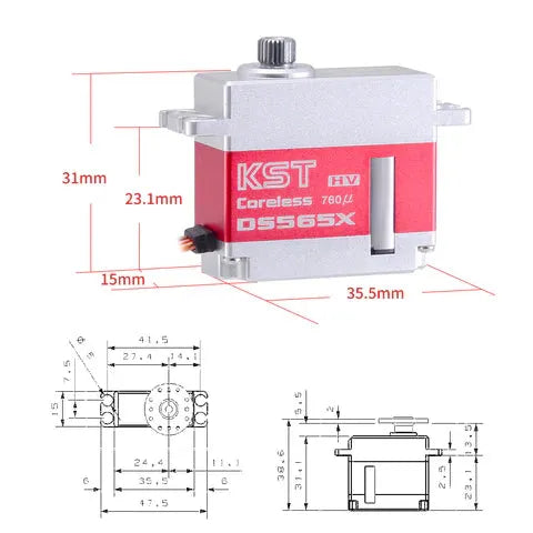 KST DS565X 8.4V HV Digital Metal Gear Tail Servo 6.0Kgf.cm 0.04sec-6