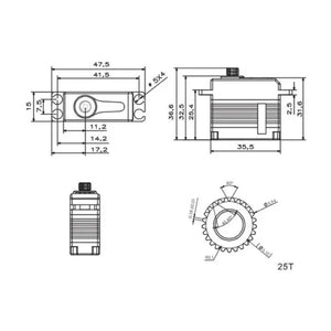 KST X15-1208 Mini Corelss Cyclic HV Servo 13.5Kgf.cm 0.07sec-6