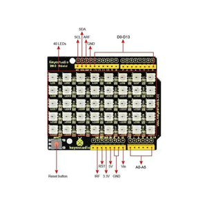 Keyestudio 40 RGB LED WS2812 Pixel Matrix Shield for Arduino - OpenELAB