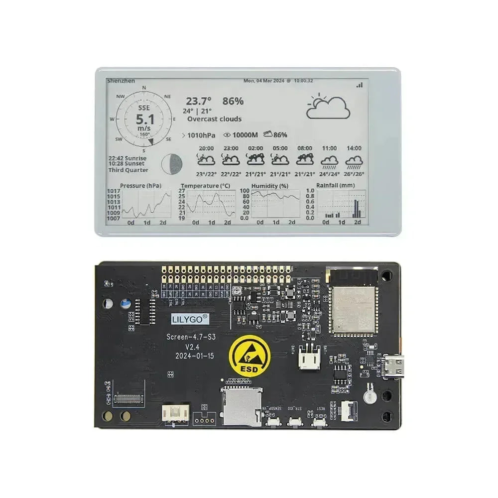 LILYGO T5 e-Paper Placa controladora de desarrollo ESP32-S3 de 4,7 pulgadas