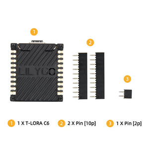 LILYGO T-Lora C6 ESP32-C6 LoRa SX1262 Dev Board 868/915MHz Wi-Fi 6 BLE-7
