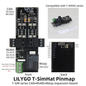 LILYGO T-SimHat CAN RS485 5V Relay Module-7