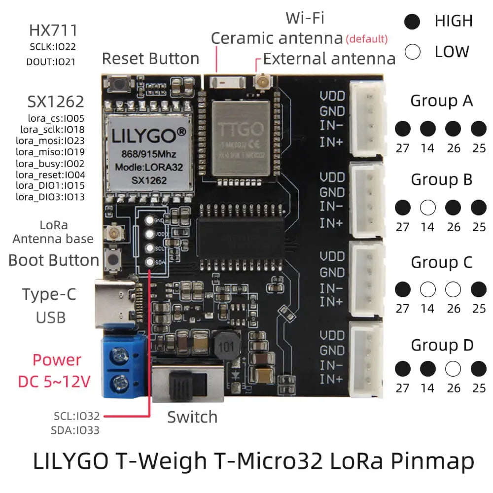 LILYGO T-Weigh LoRa SX1262 Wireless Module-5