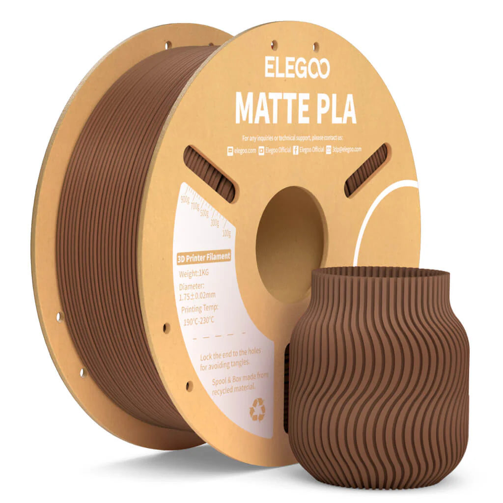 ELEGOO PLA Matte Earth Brown Filaments 3D Printer Consumables 1KG 1.75mm for FDM 3D printer