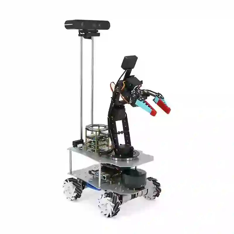Wheeltec R550A Tracked RPi5 Moveit 4DOF Arm M10P Touch Voice ROS Kit