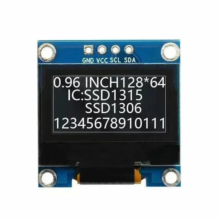 0,96 tommer OLED-displaymodul, 128×64 opløsning, SPI / I2C kommunikation