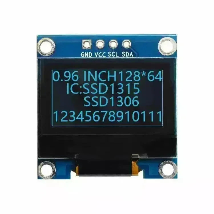 0,96 tommer OLED-displaymodul, 128×64 opløsning, SPI / I2C kommunikation