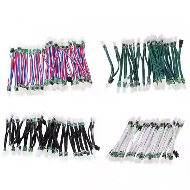 50pcs WS2811 12V LED Wire String Black Green RWB Christmas Light IP68