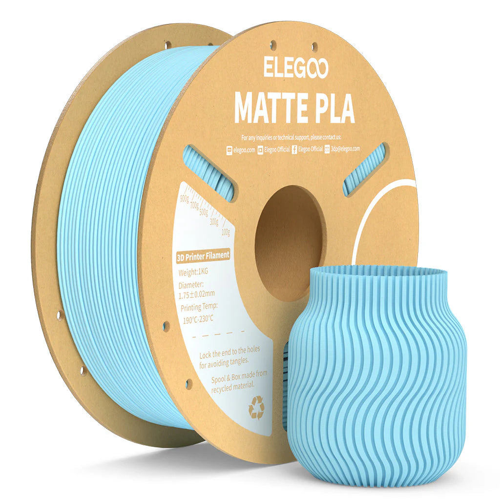 ELEGOO PLA Matte Ice Blue Filaments 3D Printer Consumables 1KG 1.75mm for FDM 3D printer