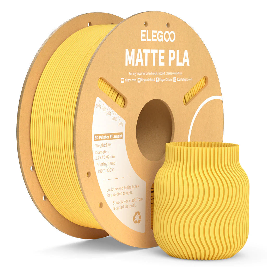 ELEGOO PLA Matte Sunshine Yellow Filaments 3D Printer Consumables 1KG 1.75mm for FDM 3D printer