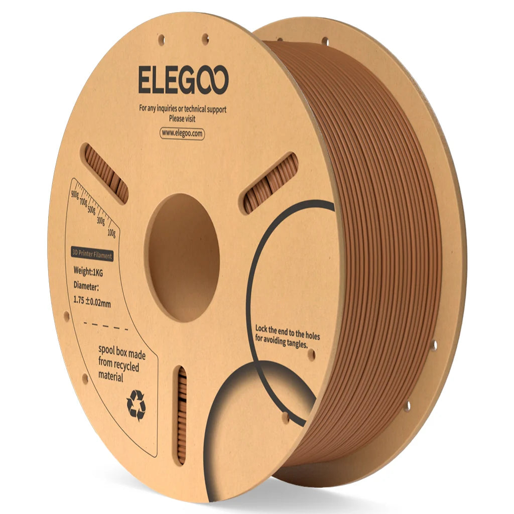ELEGOO PLA bruna trådar 3D-skrivartillbehör 1 KG 1,75 mm för FDM 3D-skrivare