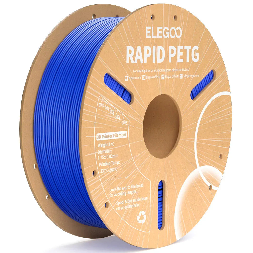 ELEGOO Rapid PETG Blue Filaments 3D Printer Consumables 1KG 1.75mm for FDM 3D printer