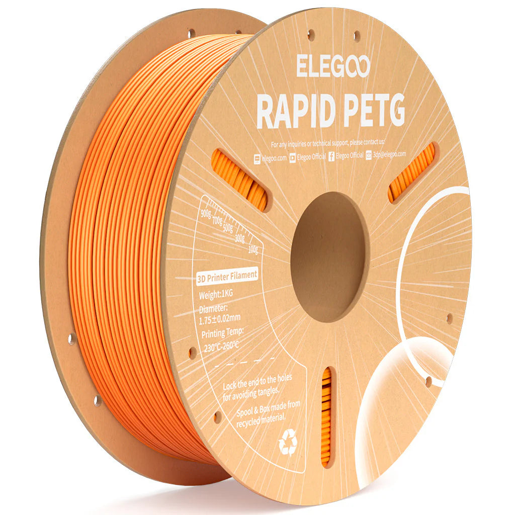 ELEGOO Rapid PETG Orange Filaments 3D Printer Consumables 1KG 1.75mm for FDM 3D printer