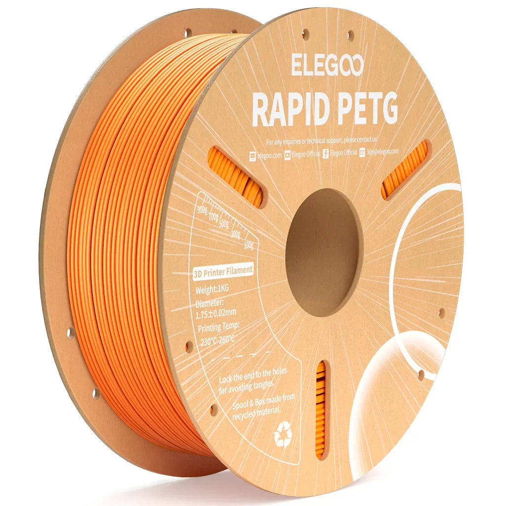 ELEGOO Rapid PETG Orange Filaments 3D Printer Consumables 1KG 1.75mm for FDM 3D printer