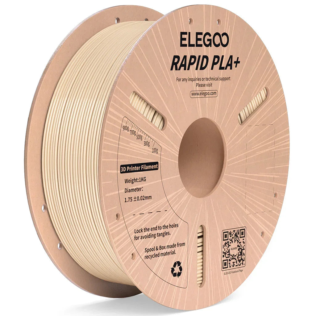 ELEGOO Schnell PLA Plus Beige Filament 3D-Drucker Verbrauchsmaterial 1KG 1,75mm für FDM 3D-Drucker
