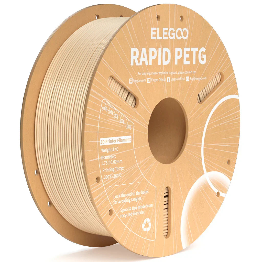 ELEGOO Rapid PETG Beige Filaments 3D Printer Consumables 1KG 1.75mm for FDM 3D printer