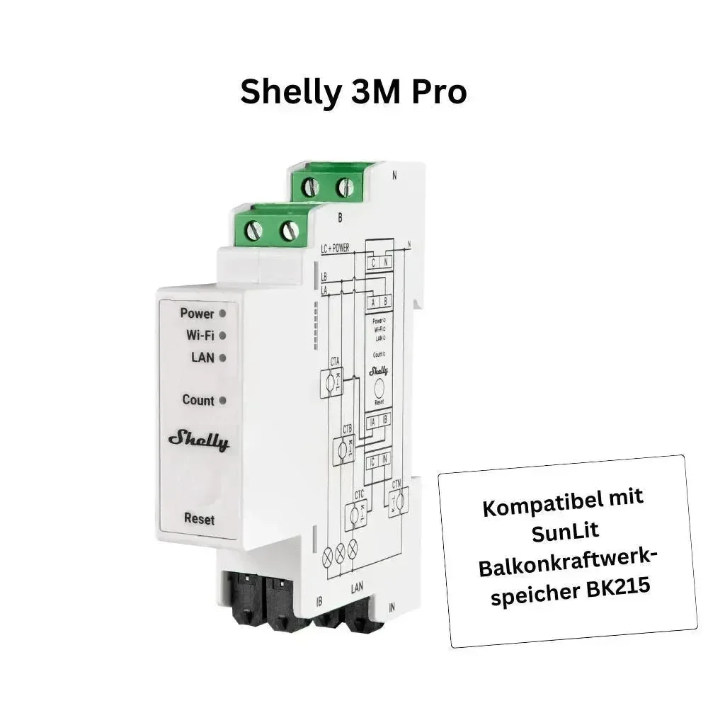 Shelly Pro 3EM (120A) - Smart energiforbrugsmåler