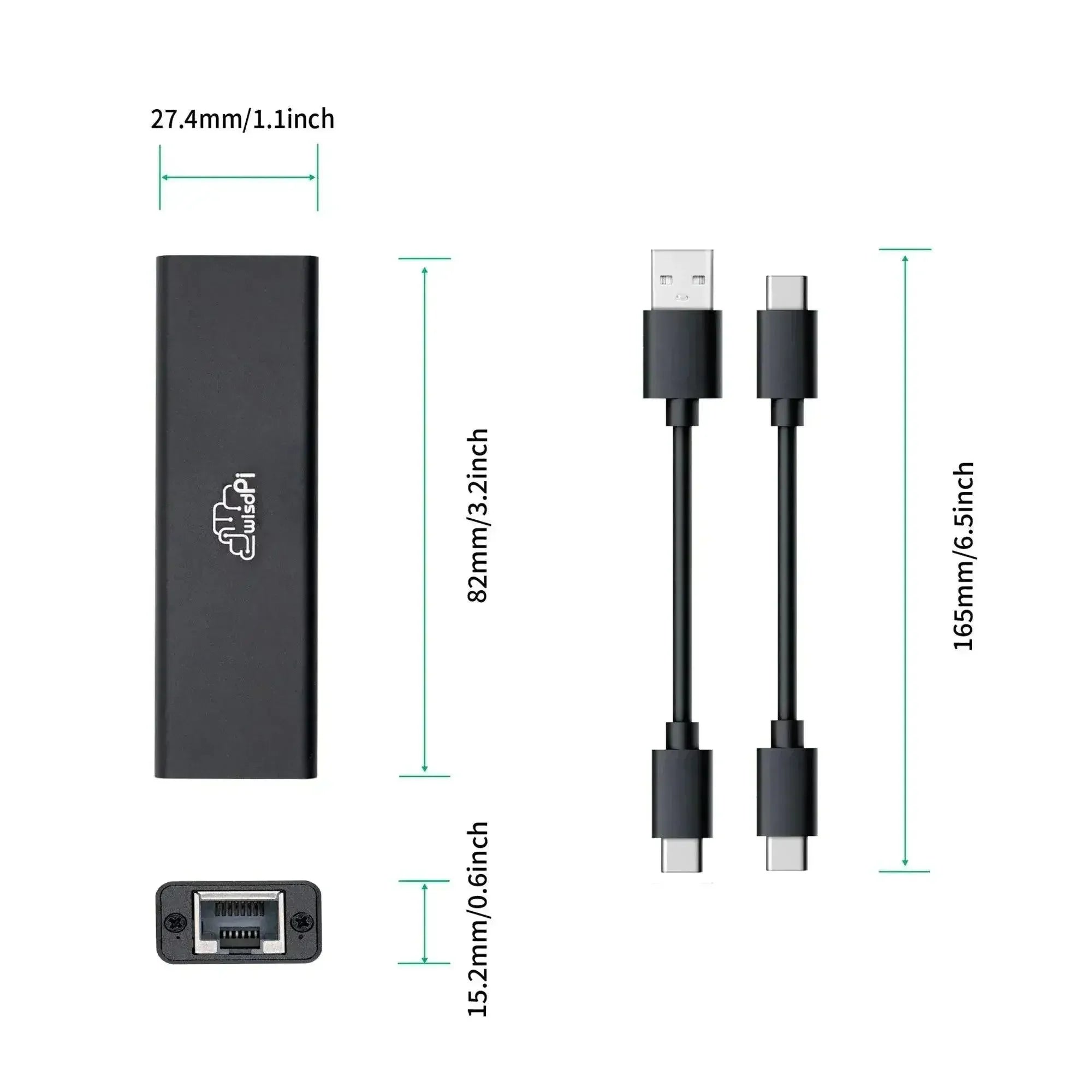 WisdPi 5Gbps USB3.2 Wired Base-T Ethernet Adapter Realtek RTL8157-2