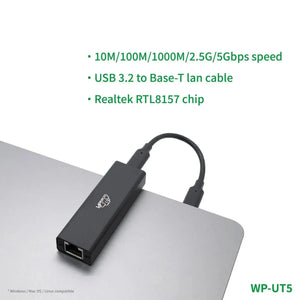 WisdPi 5Gbps USB3.2 Wired Base-T Ethernet Adapter Realtek RTL8157-3