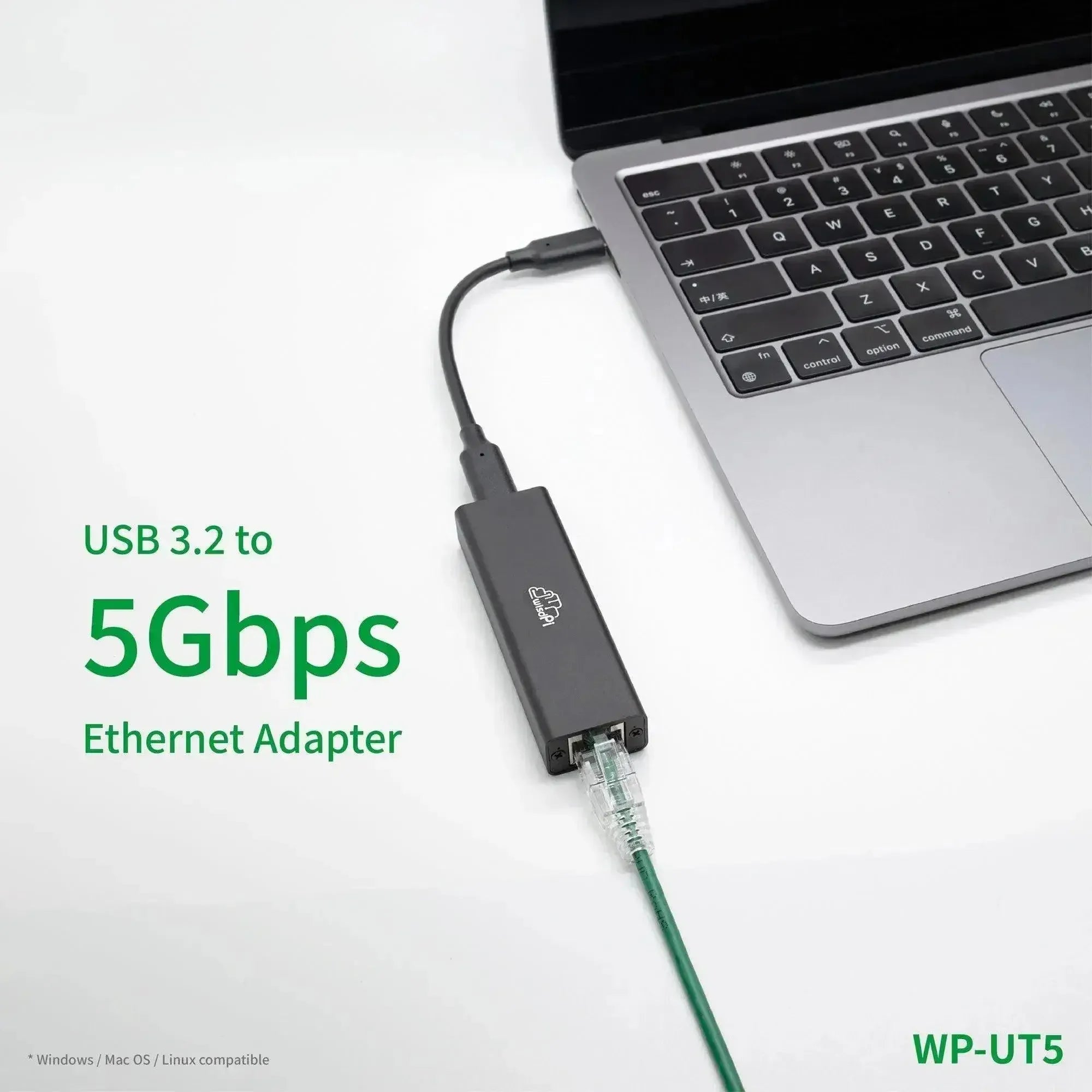 WisdPi 5Gbps USB3.2 Wired Base-T Ethernet Adapter Realtek RTL8157-4