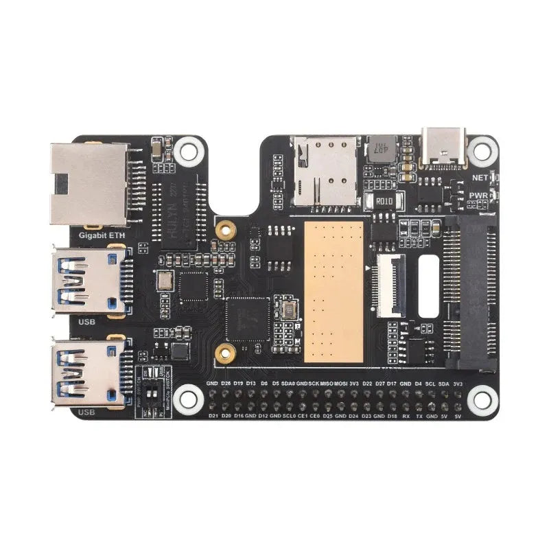 Waveshare PCIe to MiniPCIe/Gigabit Ethernet/USB 3.2 Gen1 HAT for Raspberry Pi 5