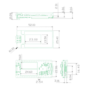 HELTEC Mesh Node T096 dimensions diagram
