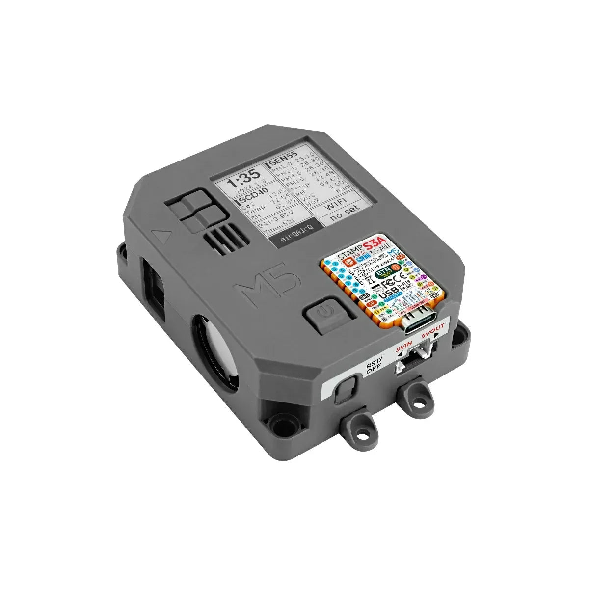 M5Stack Luftkvalitetskit v1.1 med M5StampS3A (SEN55, SCD40)