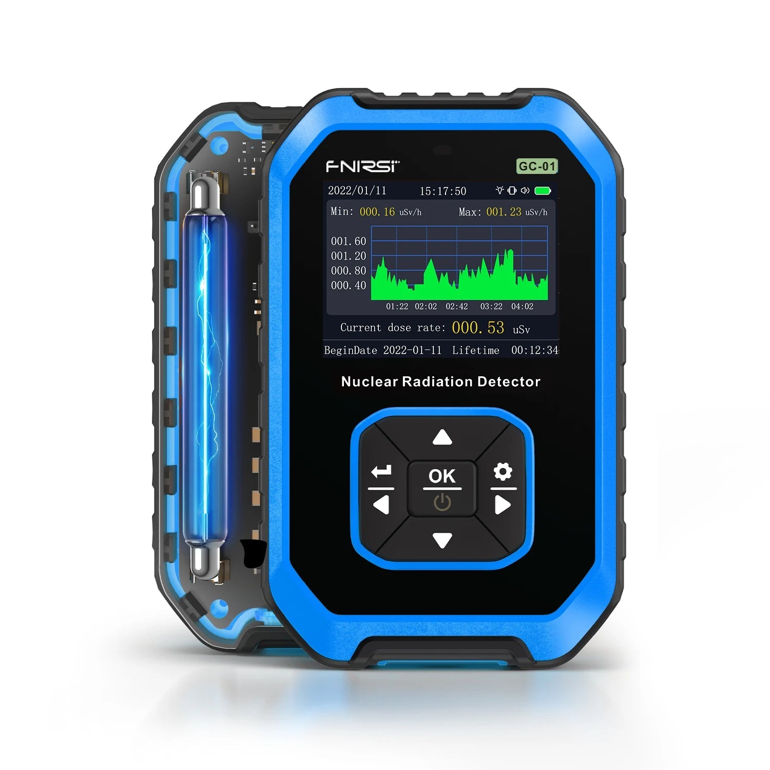 FNIRSI GC-01 Geiger Counter X-ray Gamma Beta Detector
