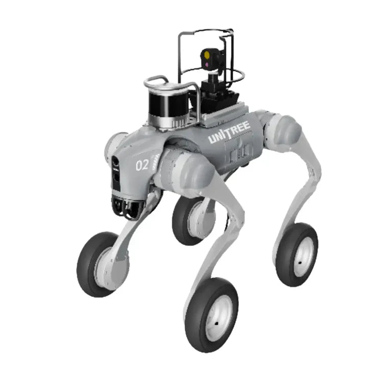 Unitree Go2W U5 Pyörillä varustettu robottikoira suorituskykyisellä tekoälyllä ja liikkuvuudella