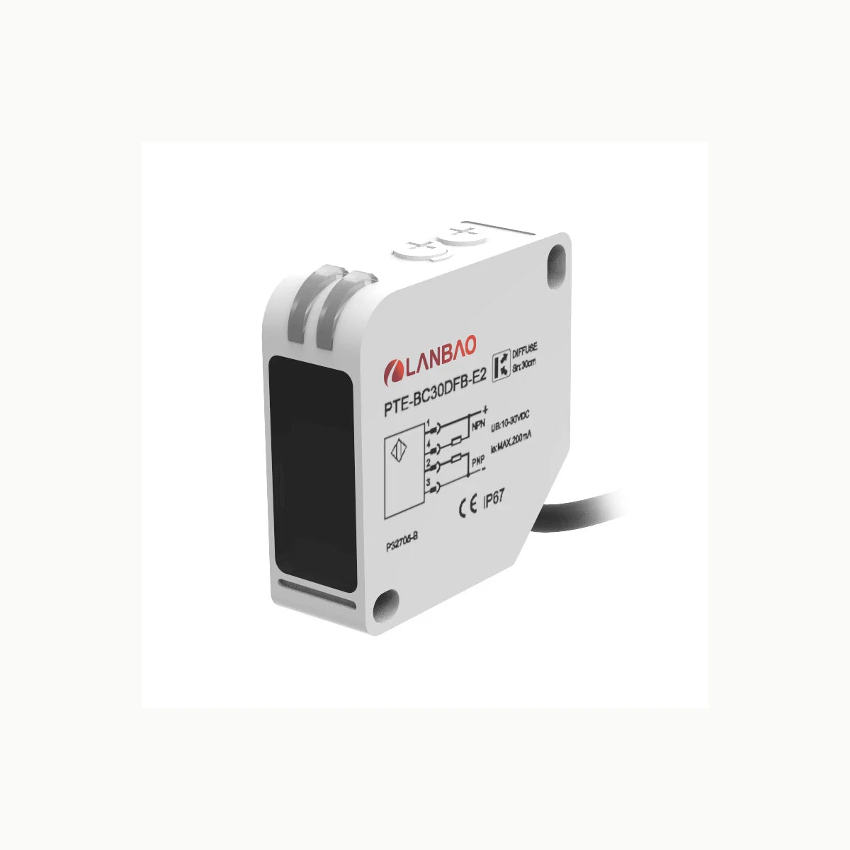Lanbao PTE big square photoelectric sensor cable version